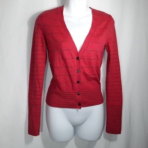 American Eagle Outfitters Tops - AEO Classic Red Metallic Cardigan American Eagle Outfitters Tops - AEO Classic Red Metallic Cardigan